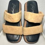 Free People ‎ Fairmont Women's 8 Platform Slide Sandals Suede Cork Beige Size 38 Photo 0