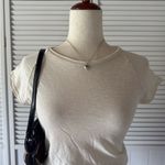 Forever 21 Beige Cropped Baseball Short Sleeved Top Photo 2