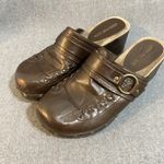 Lower East Side  9.5 Vintage 90s Y2K brown Leather Slip On Chunky Platform Mules Photo 15