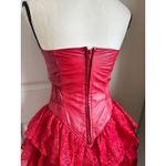 VINTAGE Chia 100% leather corset and lace strapless dress, 80s/90s size 4 Red Photo 5