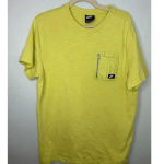 Nike  Short-Sleeved T-Shirt Size Medium Blue Zipper Pocket Yellow Tee Photo 0
