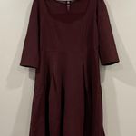 City Chic  Cute Mesh Panel Fit & Flare Dress in Ox Blood Size 14 Photo 1