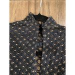 Fernando Sanchez Vintage brocade eyelet Long Sleeve black gold midi retro Dress Size XS Photo 15