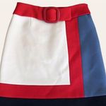 Prada EUC Vintage Colorblock Wool Skirt With Buckled Belt Size Small Photo 0