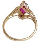 Womens 10K Yellow Gold Pink Clear Topaz or Sapphire Marquise Cut Ring Size 7 Photo 5