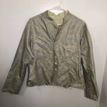 Kai Mira Reversible Silk Mandarin Jacket Green Blue Size M Photo 1