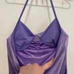 SheIn NEW NWT  SXY Backless Ruched Halter Bodycon Dress Purple Silver Iridescent Photo 15