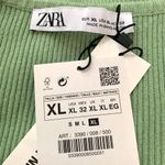 ZARA  Skater Ribbed Knit Long Sleeve Mini Dress in Light Green Photo 8