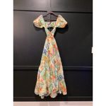 STAUD  Coliseum floral leafs cut out linen Maxi Dress size 6 Photo 2