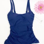 Athleta  Square Neck Bra Cup Tankini Top: Navy Dress Blue Photo 3