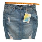 Wax Jean  Basic‎ Denim Distressed Skirt Size M Photo 2