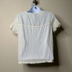 American Eagle Short Sleeve Ivory Blouse Women's Small Photo 3