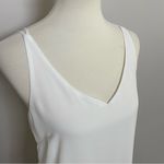 Rose + Olive  Top Cami Strappy Sleeveless Layered Criss Cross Back V Neck White Photo 1