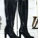 Franco Sarto  Artise Over The Knee Boots Black Leather 9.5 Photo 0