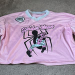 Marvel  Pink Spider-Man Oversized Jersey Crop Top SIZE M Photo 0