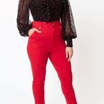 Unique Vintage NWT Red Cigarette Kitty Pants | X-SMALL | Photo 1