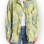 Free People  Camo Print Utility Jacket Drawstring‎ Waist Lightweight Size S Photo 0