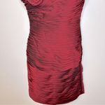 Bill Levkoff Burgundy One Shoulder Flower Cocktail Dress Size 10 Photo 5