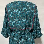 Band Of The Free New Floral Print Tassel Tie Babydoll Mini Dress Teal Size Small Photo 14