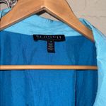 Eloquii  wrap blouse deep v neck gathered plunge collar color block NEW blue 24 Photo 3