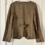 Max Mara tan brown tweed linen blazer size 10 made in Italy designer luxury Photo 3