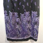 JM Collection  Black Purple Paisley Wrap Midi Skirt Whimsygoth  Size L Photo 2