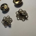 Lot of 2 Both Signed Gold Tone Clip On Non Pierced Earrings Photo 7