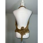 Arden B  Gold Silk Tank Halter Blouse LARGE Photo 3