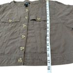 Torrid Blouse Women Brown Crop Top Collarless Button Up Long Sleeve Size 3 Photo 4
