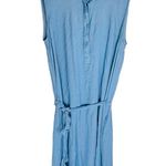 Banana Republic Banana Republic Blue Chambray Denim Dress Sleeveless Tie Waist Women’s size 8 Photo 0