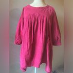 Free People Women's XS Pink Corduroy Puff Sleeve Tunic Top Photo 5