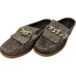 Donald Pliner Mika Black White Dotted Chain Accent Mule Loafer Slides Size 6.5 Photo 2