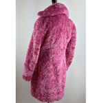 Vintage 90s Bubblegum Pink Faux Fur Coat, Cheetah Leopard Lining S / M Size M Photo 3