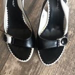 Vintage Seventeen Miles Marc slingback black white peep toe pinup heels size 7 Photo 4