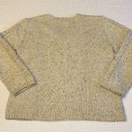 Liz Claiborne Size LARGE V-Neck Cable Knit Sweater Neutral Beige Cream Tan Photo 5