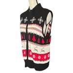 Christopher & Banks VTG. Christmas Reindeer,Snowflake Zipper front Vest. Size L. Photo 2