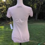 NWT Lily McNeal Short Sleeve Cashmere Blend Henley Top Pink Photo 4