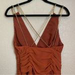 AIIFOS Emily Mini Dress from Revolve size 4 burnt‎ orange chain pleated Photo 8