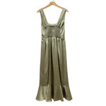 Show Me Your Mumu Claire Midi Dress in Moss Green Luxe Satin size XXS Photo 3