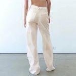 ZARA  Relaxed Fit Patchwork Jeans WIDE LEG WHITE/BEIGE Size 0 NEW Photo 4