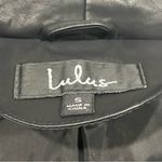 Lulus NEW  Black Faux Leather Up On A Tuesday Moto Jacket Photo 8