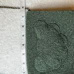 Francesca's Beaded Metal Chain Handbag Green Cotton Retro Photo 9