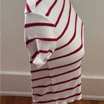 Forever 21 Red and White Striped Y2K ribbed high neck crop top, size S beach Photo 11