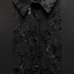 ZARA  NWT black lace button front shirt Photo 8
