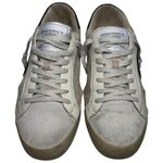 Corina Women’s Size 41 10.5 Taupe White Navy Blue C Distressed Low Top Sneakers Gray Photo 3