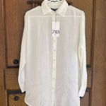 ZARA  long sleeve off white shirt size M  Photo 0
