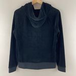 Juicy Couture Y2K Black Velvet Velour Hooded Tracksuit Jacket Sweatshirt Photo 6