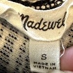 Madewell Tank Top 100% Cotton Textured Striped Sleeveless Mockneck Black White S Photo 2