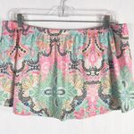 Cacique Swim by  Plus Size 14 Bikini Bottom Swimsuit Skirt Paisley Green Pink 819 Photo 1