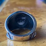 Natural White Buffalo Sterling Silver Ring Size 7 Black Photo 4